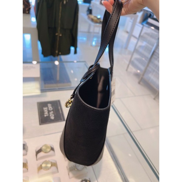 MICHAEL KORS PORTIA Small Tote Black Pebbled Leather & Suede NWT 35F1GPAT1S NWT - Picture 9 of 12